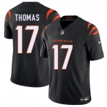Men's Cincinnati Bengals #17 Noah Thomas Black 2026 Draft F.U.S.E. Vapor Untouchable Limited Football Stitched Jersey Men's Cincinnati Bengals #17 Noah Thomas Black 2026 Draft F.U.S.E. Vapor Untouchable Limited Football Stitched Jersey