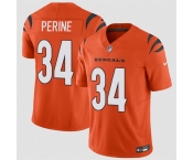 Men's Cincinnati Bengals #34 Samaje Perine Orange 2025 F.U.S.E. Vapor Untouchable Limited Stitched Football Jersey Men's Cincinnati Bengals #34 Samaje Perine Orange 2025 F.U.S.E. Vapor Untouchable Limited Stitched Football Jersey