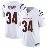 Men's Cincinnati Bengals #34 Samaje Perine White 2025 F.U.S.E. Vapor Untouchable Limited Stitched Football Jersey Men's Cincinnati Bengals #34 Samaje Perine White 2025 F.U.S.E. Vapor Untouchable Limited Stitched Football Jersey