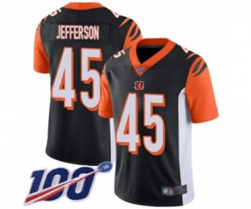 Men's Cincinnati Bengals #45 Malik Jefferson Black Team Color Vapor Untouchable Limited Player 100th Season Football Jersey