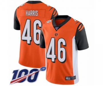 Men's Cincinnati Bengals #46 Clark Harris Orange Alternate Vapor Untouchable Limited Player 100th Season Football Jersey