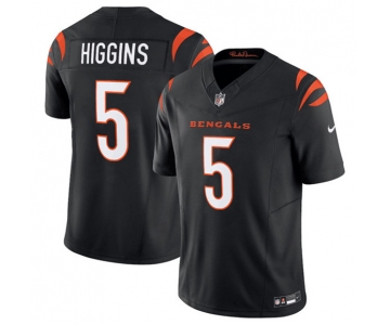 Men's Cincinnati Bengals #5 Tee Higgins Black F.U.S.E. Vapor Untouchable Limited Football Stitched Jersey