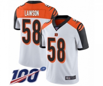 Men's Cincinnati Bengals #58 Carl Lawson White Vapor Untouchable Limited Player 100th Season Football Jersey
