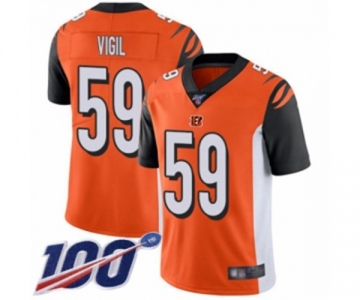 Men's Cincinnati Bengals #59 Nick Vigil Orange Alternate Vapor Untouchable Limited Player 100th Season Football Jersey