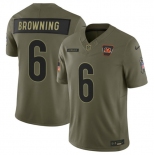 Men's Cincinnati Bengals #6 Jake Browning Olive 2025 Salute to Service Limited Football Stitched Jersey Men's Cincinnati Bengals #6 Jake Browning Olive 2025 Salute to Service Limited Football Stitched Jersey
