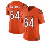 Men's Cincinnati Bengals #64 Ted Karras Orange 2025 F.U.S.E. Vapor Untouchable Limited Stitched Football Jersey