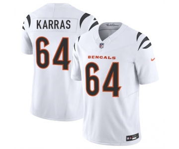 Men's Cincinnati Bengals #64 Ted Karras White 2025 F.U.S.E. Vapor Untouchable Limited Stitched Football Jersey