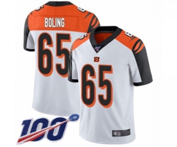 Men's Cincinnati Bengals #65 Clint Boling White Vapor Untouchable Limited Player 100th Season Football Jersey