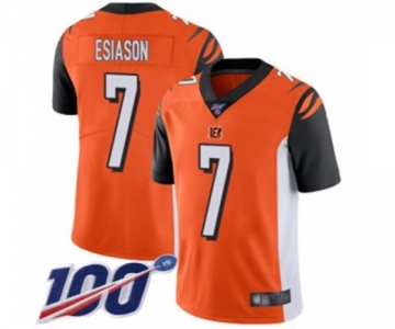 Men's Cincinnati Bengals #7 Boomer Esiason Orange Alternate Vapor Untouchable Limited Player 100th Season Football Jersey