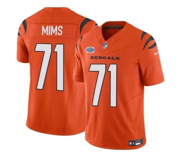 Men's Cincinnati Bengals #71 Amarius Mims Orange 2024 With Dradt Patch F.U.S.E Vapor Untouchable Limited Stitched Jersey