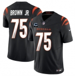 Men's Cincinnati Bengals #75 Orlando Brown Jr Black 2025 F.U.S.E. With 2-Star C Patch Vapor Untouchable Limited Stitched Football Jersey