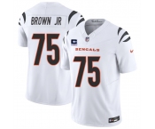 Men's Cincinnati Bengals #75 Orlando Brown Jr White 2025 F.U.S.E. With 2-Star C Patch Vapor Untouchable Limited Stitched Football Jersey