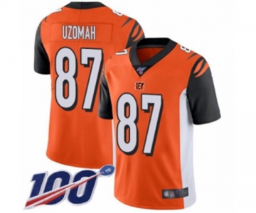Men's Cincinnati Bengals #87 C.J. Uzomah Orange Alternate Vapor Untouchable Limited Player 100th Season Football Jersey