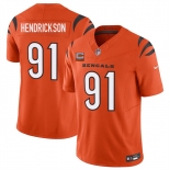 Men's Cincinnati Bengals #91 Trey Hendrickson Orange 2025 F.U.S.E. With 1-Star C Patch Vapor Untouchable Limited Stitched Football Jersey