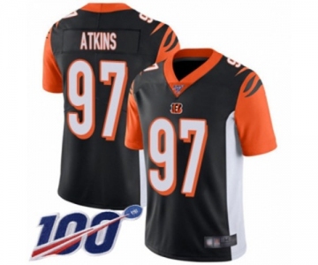 Men's Cincinnati Bengals #97 Geno Atkins Black Team Color Vapor Untouchable Limited Player 100th Season Football Jersey