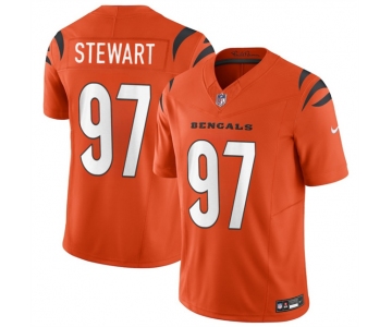 Men's Cincinnati Bengals #97 Shemar Stewart Orange 2025 Draft F.U.S.E. Vapor Untouchable Limited Football Stitched Jersey