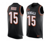Men's Nike Cincinnati Bengals #15 John Ross Limited Black Player Name & Number Tank Top NFL Jersey
