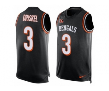 Men's Nike Cincinnati Bengals #3 Jeff Driskel Limited Black Player Name & Number Tank Top NFL Jersey