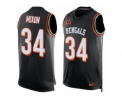 Men's Nike Cincinnati Bengals #34 Joe Mixon Limited Black Player Name & Number Tank Top NFL Jersey