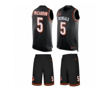 Men's Nike Cincinnati Bengals #5 AJ McCarron Limited Black Tank Top Suit NFL Jersey