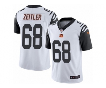 Men's Nike Cincinnati Bengals #68 Kevin Zeitler Limited White Rush NFL Jersey