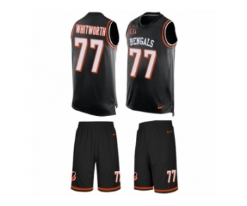 Men's Nike Cincinnati Bengals #77 Andrew Whitworth Limited Black Tank Top Suit NFL Jersey