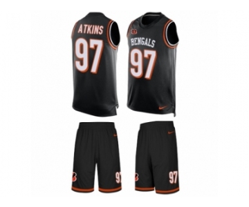 Men's Nike Cincinnati Bengals #97 Geno Atkins Limited Black Tank Top Suit NFL Jersey