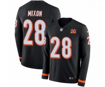Nike Cincinnati Bengals #28 Joe Mixon Limited Black Therma Long Sleeve NFL Jersey