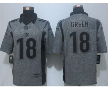 nike nfl jerseys cincinnati bengals #18 green gray[nike Limited]