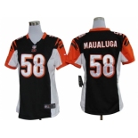 Nike women nfl jerseys Cincinnati Bengals #58 Rey Maualuga Black [nike]