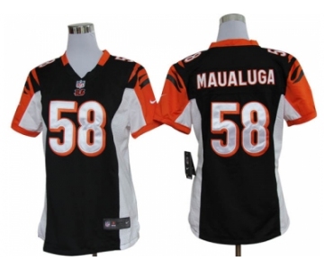 Nike women nfl jerseys Cincinnati Bengals #58 Rey Maualuga Black [nike]