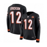 Women Nike Cincinnati Bengals #12 Alex Erickson Limited Black Therma Long Sleeve NFL Jersey