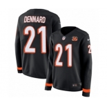 Women Nike Cincinnati Bengals #21 Darqueze Dennard Limited Black Therma Long Sleeve NFL Jersey