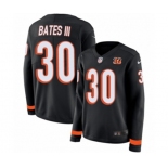 Women Nike Cincinnati Bengals #30 Jessie Bates III Limited Black Therma Long Sleeve NFL Jersey