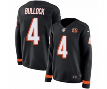 Women Nike Cincinnati Bengals #4 Randy Bullock Limited Black Therma Long Sleeve NFL Jersey