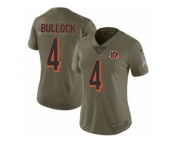 Women Nike Cincinnati Bengals #4 Randy Bullock Limited Olive 2017 Salute to Service NFL Jersey