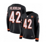 Women Nike Cincinnati Bengals #42 Clayton Fejedelem Limited Black Therma Long Sleeve NFL Jersey