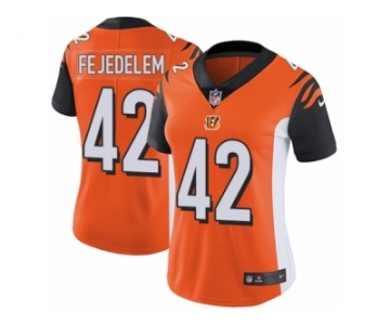 Women Nike Cincinnati Bengals #42 Clayton Fejedelem Orange Alternate Vapor Untouchable Limited Player NFL Jersey