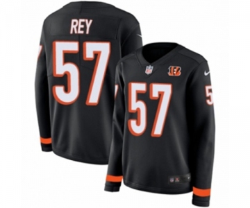 Women Nike Cincinnati Bengals #57 Vincent Rey Limited Black Therma Long Sleeve NFL Jersey