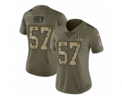 Women Nike Cincinnati Bengals #57 Vincent Rey Limited Olive Camo 2017 Salute to Service NFL Jersey