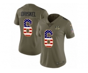 Women Nike Cincinnati Bengals #6 Jeff Driskel Limited Olive USA Flag 2017 Salute to Service NFL Jersey
