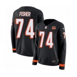 Women Nike Cincinnati Bengals #74 Jake Fisher Limited Black Therma Long Sleeve NFL Jersey