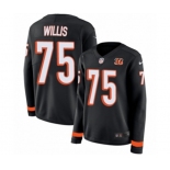 Women Nike Cincinnati Bengals #75 Jordan Willis Limited Black Therma Long Sleeve NFL Jersey