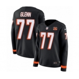 Women Nike Cincinnati Bengals #77 Cordy Glenn Limited Black Therma Long Sleeve NFL Jersey