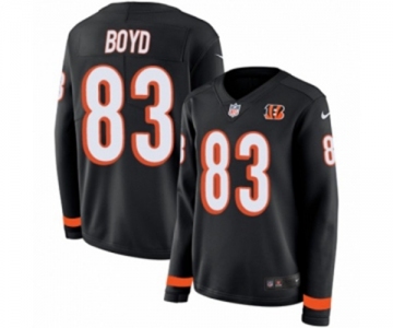 Women Nike Cincinnati Bengals #83 Tyler Boyd Limited Black Therma Long Sleeve NFL Jersey