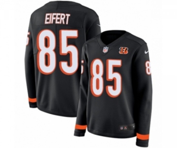 Women Nike Cincinnati Bengals #85 Tyler Eifert Limited Black Therma Long Sleeve NFL Jersey