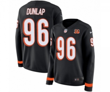 Women Nike Cincinnati Bengals #96 Carlos Dunlap Limited Black Therma Long Sleeve NFL Jersey