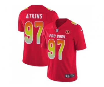 Women Nike Cincinnati Bengals #97 Geno Atkins Red Stitched NFL Limited AFC 2018 Pro Bowl Jersey