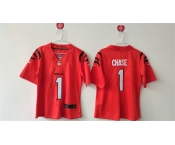 Women's Cincinnati Bengals #1 Ja'Marr Chase Orange Vapor Football Stitched Jersey