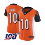 Women's Cincinnati Bengals #10 Kevin Huber Orange Alternate Vapor Untouchable Limited Player 100th Season Football Jersey